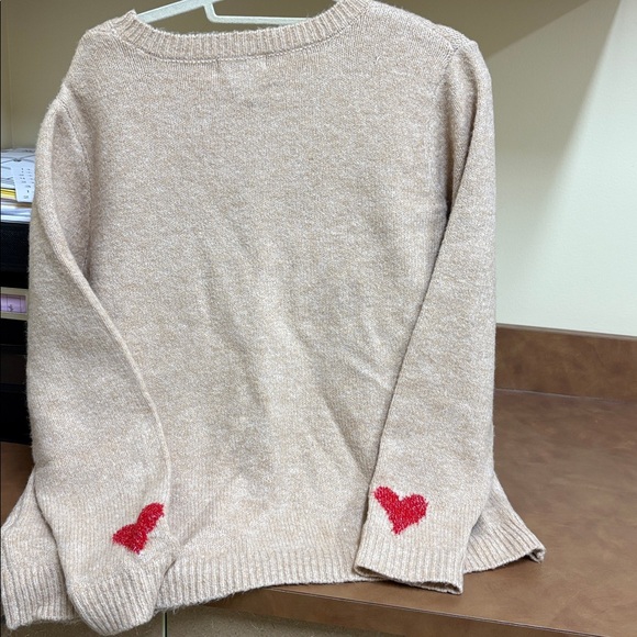Cupcake and Cashmere Tan Heart Sweater Size XL - Picture 5 of 5